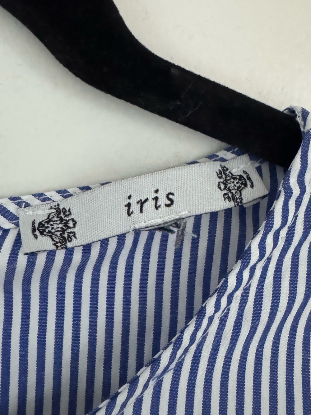 Blue Tie-Front Embroidered Blouse and Navy Pants Set - Picture 4 of 7